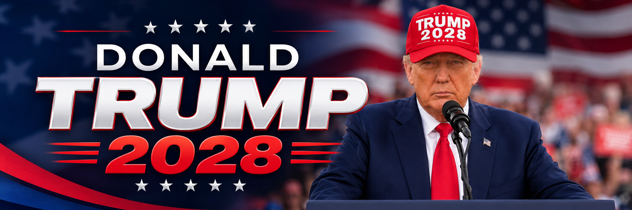Donald Trump 2028 banner